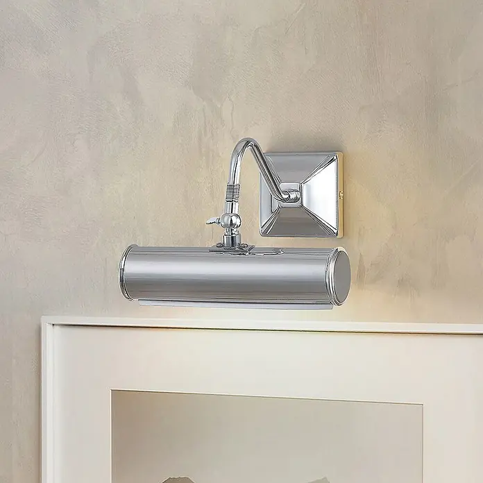 Elstead LED-Bilderleuchte - 40 W, L x B x H: 20 x 19 x 13,5 cm, Chrom - Wandmontierte Chrom-Bilderleuchte beleuchtet elegant ein gerahmtes Kunstwerk und setzt es perfekt in Szene.