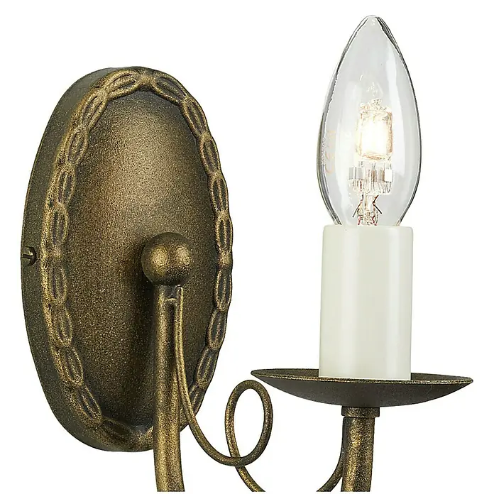 Elstead Wandleuchte Minster - 60 W, L x B x H: 17,5 x 8,5 x 19 cm, Schwarz/ Gold, E14, Anzahl Leuchtmittel: 1 Stk. - Elegante Wandleuchte im antiken Stil mit dekorativer Halterung und einer Kerzenbirne, die ein warmes, einladendes Licht spendet.