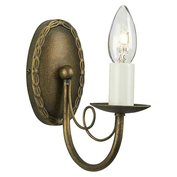 Elstead Wandleuchte Minster - 60 W, L x B x H: 17,5 x 8,5 x 19 cm, Schwarz/ Gold, E14, Anzahl Leuchtmittel: 1 Stk. - Wandleuchte aus Metall mit dekorativem Design und Kerzenbirne für eine stimmungsvolle Beleuchtung.