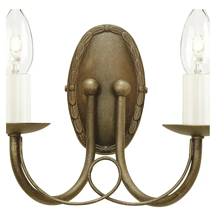 Elstead Wandleuchte Minster - 60 W, L x B x H: 14,5 x 26 x 19 cm, Schwarz/ Gold, E14, Anzahl Leuchtmittel: 2 Stk. - Elegante Wandleuchte mit zwei Armen im antiken Stil, perfekt für eine stimmungsvolle Beleuchtung in jedem Raum.