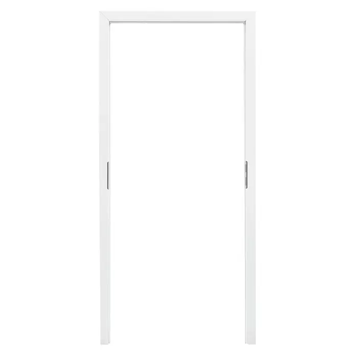 Kilsgaard Blockzarge - 985 x 1.985 mm, DIN Anschlag: Links/Rechts, Weiß lackiert, ähnlich RAL 9010 - Ein sauberer, weißer Türrahmen. Perfekt für einen minimalistischen Look in jedem Raum. Der Rahmen ist schlicht und modern designt.