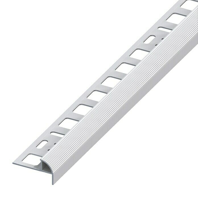 Treppenkantenprofil (Aluminium, Silber, 2,5 m x 12,5 mm)