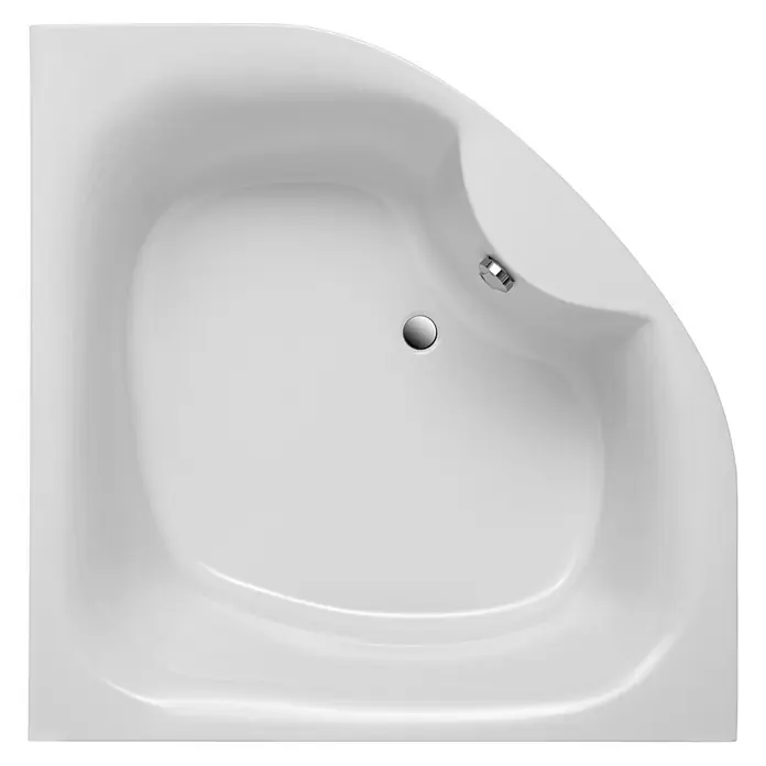 Ottofond Eckbadewanne Largo - 140 x 140 cm, Sanitäracryl, Weiß - Weiße, eckige Badewanne von oben, die saubere Linien und ein modernes Design zeigt. Ideal für entspannende Bäder im stilvollen Ambiente.