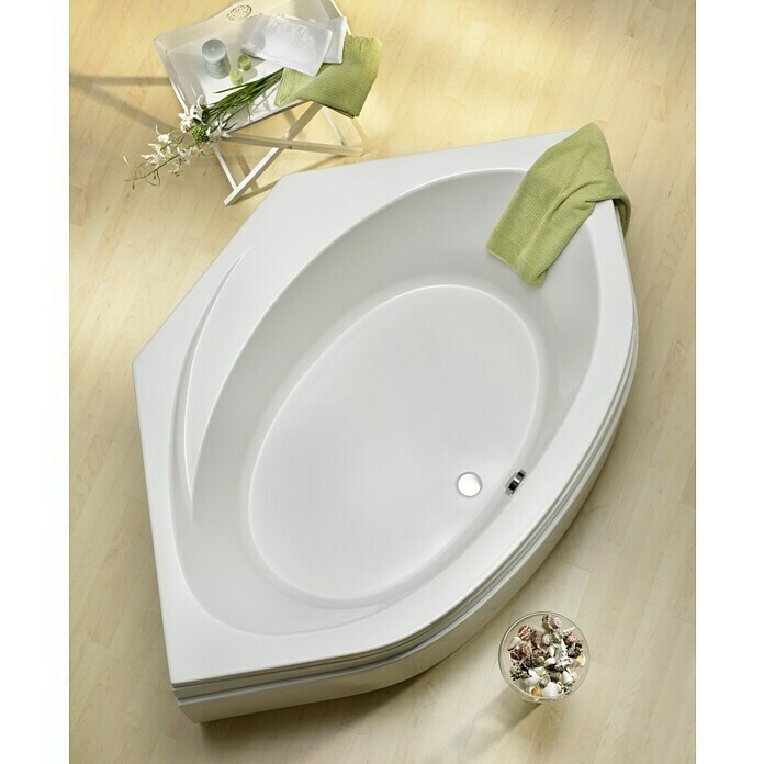 Ottofond Eckbadewanne Almeria (150 x 150 cm, Sanitäracryl, Weiß)