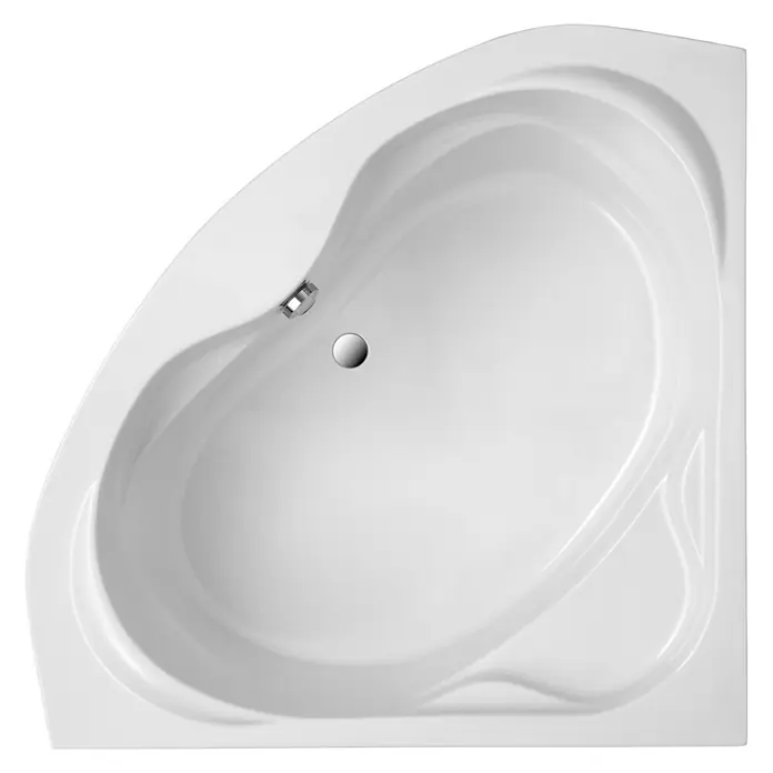 Ottofond Eckbadewanne Maya - L x B: 145 x 145 cm, Sanitäracryl, Weiß - Ein hochauflösendes Bild einer weißen Eckbadewanne, die durch ihr glänzendes Finish und modernes Design besticht. Ideal für entspannende Bäder.