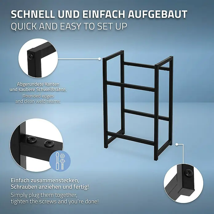 ML-Design Getränkekistenregal 1 x Keramik Waschbecken mit Ablaufgarnitur von ML-Design - H x B x T: 75,5 x 31 x 31 cm, Traglast pro Boden: 150 kg, Anzahl Böden: 2 Stk., Stecken, Anthrazit - Einfacher Aufbau: Das Regal ist schnell zusammengebaut, da es sich einfach zusammenstecken und die Schrauben anziehen lassen.