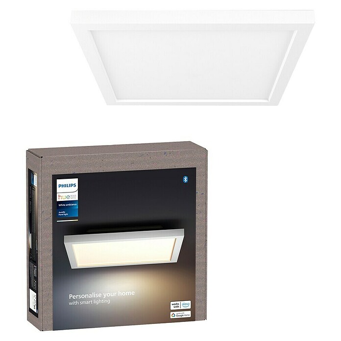 Philips Hue LED-Panel Auerelle (19 W, L x B x H: 30 x 30 x 4,8 cm, Weiß, Warmweiß) | BAUHAUS