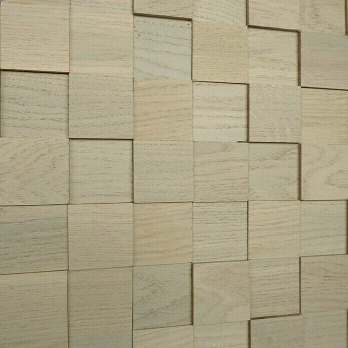 Wodewa Holzmosaik 50 Eiche Arctic300 x 201 mm, Stärke: 2 mm - 6 mm, Inhalt: 0,45 m² Left Side View