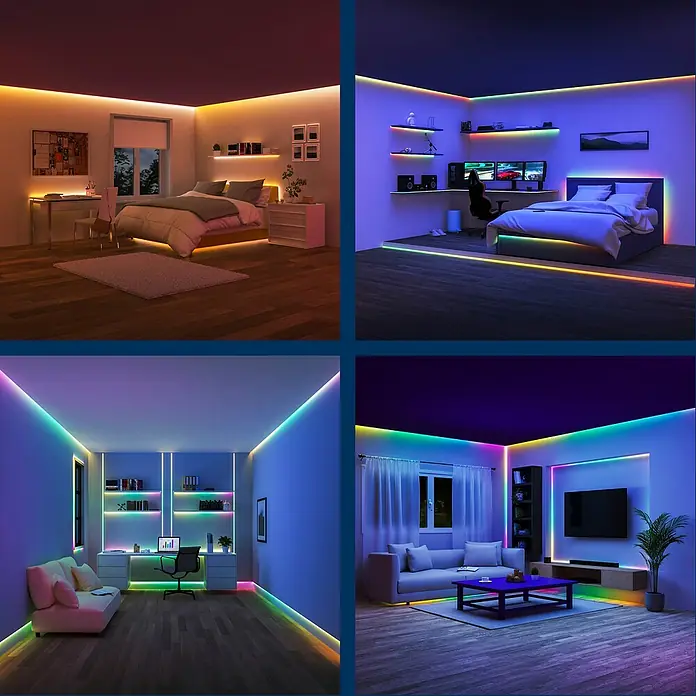 Philips Wiz Smart-LED-Band - Länge: 20 m, RGBW, 36 W, 630 lm - LED-Streifen erhellen verschiedene Räume und schaffen eine stimmungsvolle Beleuchtung, die das Ambiente hervorhebt.