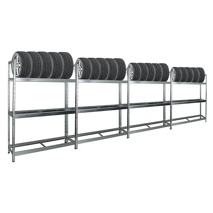 Proregal Reifenregal Mega Deal Tiger XL - Stecken, Verzinkt - Reifenregal aus Metall mit mehreren Reifen auf jeder Ebene, ideal für die Lagerung von Autoreifen in einer Werkstatt oder Garage.