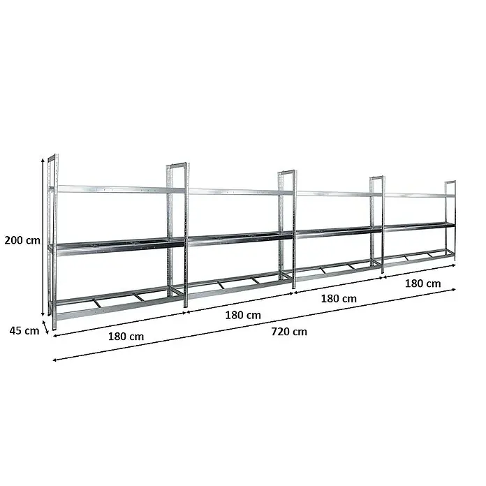 Proregal Reifenregal Mega Deal Tiger XL - Stecken, Verzinkt - Lagerregal aus Metall mit Maßen für Höhe, Breite und Tiefe, ideal zur Lagerung und Organisation von Gegenständen im Lager oder der Garage.