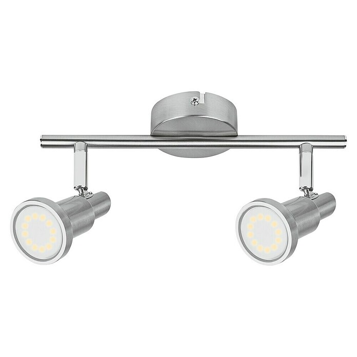 Regleta LED (2 x 3 W, Largo: 275 mm, Blanco cálido, Níquel mate)