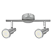 Regleta LED (2 x 3 W, Largo: 275 mm, Blanco cálido, Níquel mate)