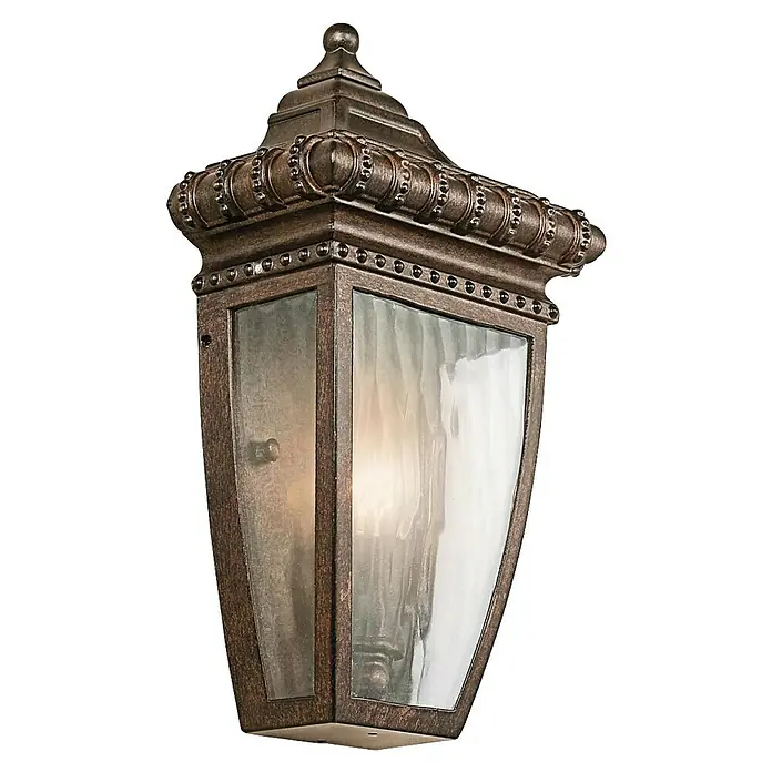 Elstead Außenwandleuchte Venetian rain - 60 W, 9,5 x 29,8 x 29,8 cm, Brushed Bronze, IP44 - Elegante Wandleuchte in Bronzeoptik. Die Leuchte verfügt über ein klares Glas und dekorative Elemente. Perfekt für den Außenbereich geeignet.