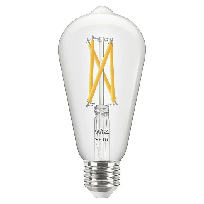 Philips Wiz Smart-LED-Lampe - E27, Dimmbar, Mehrfarbig, 806 lm, 6,7 W, ST64 - Intelligente WiZ-Glühbirne mit klarem Glas und Filament-Design. Perfekt für eine stimmungsvolle Beleuchtung mit verschiedenen Weißtönen.
