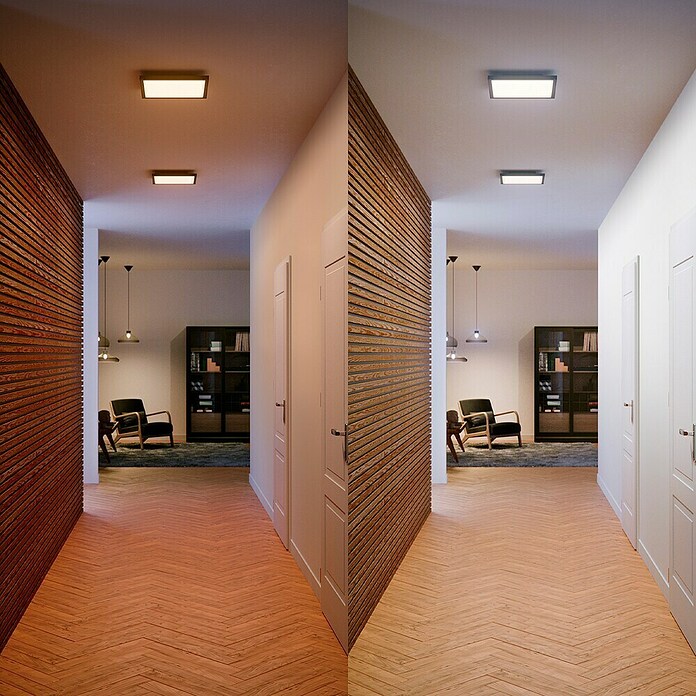 Philips Hue LED-Panel White Ambience Aurelle (19 W, L x B x H: 30 x 30 x 4,6 cm, Schwarz, Warmweiß) | BAUHAUS