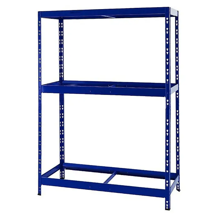 Proregal Reifenregal Mega Deal Tiger mit Fachboden - H x B x T: 180 x 130 x 50 cm, Stecken, Blau - Blaues Metallregal mit zwei Regalböden und verstellbaren Ebenen für Lagerung und Organisation im Haus oder im Keller.