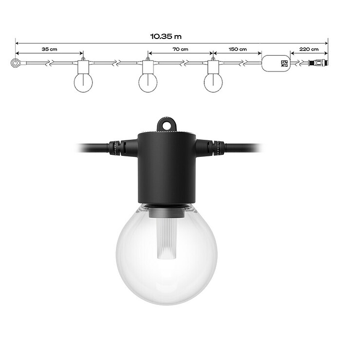 Philips Hue Led-feestverlichting Festavia 7 m (7 m, Aantal lichtbronnen: 10 st.) | BAUHAUS