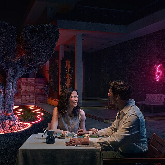 Philips Hue Ledstrips Outdoor White and Color Gradient Neon (Lengte: 5 m, Lichtkleur: RGBW, 3.000 lm, 30 W) | BAUHAUS