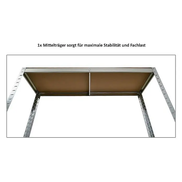 Proregal Reifenregal Ragnar - H x B x T: 180 x 120 x 40 cm, Stecken, Verzinkt - Das Bild zeigt ein stabiles Schwerlastregal mit Fachlast, ideal für Lagerung & Ordnung.