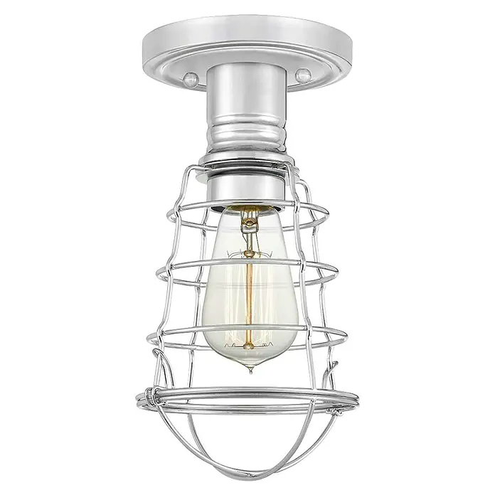 Elstead Deckenleuchte Mixon - 60 W, Ø x H: 14 x 27,1 cm, Chrom poliert, E27 - Die Deckenleuchte mit Käfigdesign in Chromoptik bietet ein modernes und stilvolles Beleuchtungselement für jeden Raum.