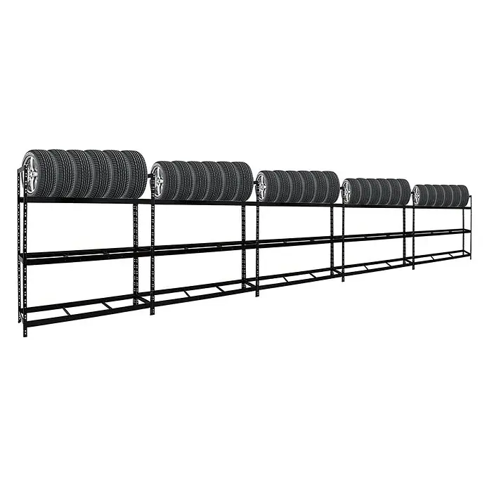 Proregal Reifenregal Mega Deal Tiger XL - Stecken, Schwarz - Reifenregal zur Lagerung von Autoreifen. Das schwarze Metallregal bietet Platz für mehrere Reifensätze und sorgt für Ordnung in der Werkstatt oder Garage.