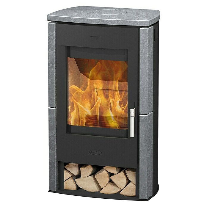 Fireplace Kaminofen Brasil (6 kW, Raumheizvermögen: 108 m³, Verkleidung: Speckstein, Schwarz)
