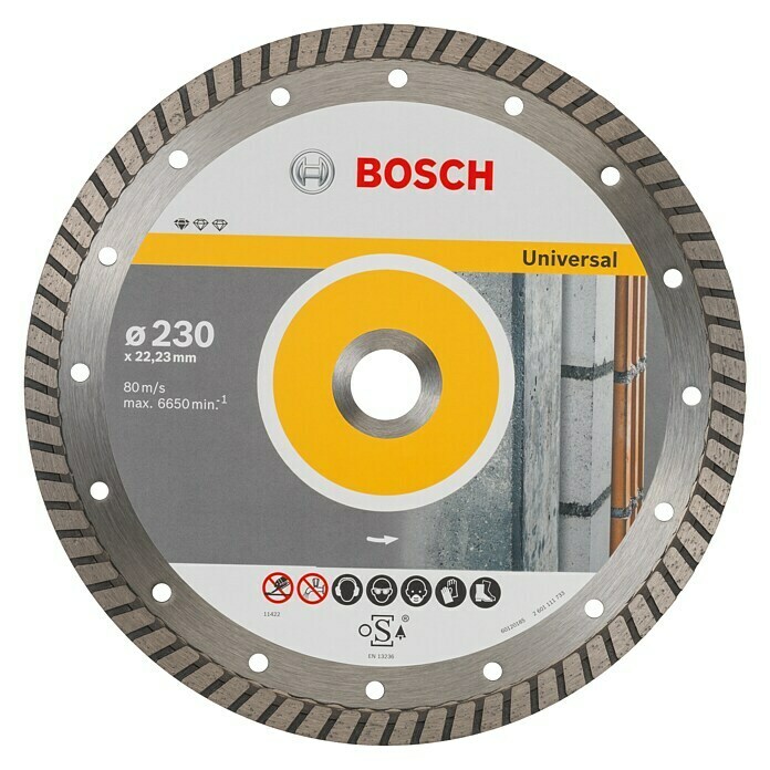 Bosch Professional Diamant-Trennscheibe Standard Universal Turbo (Durchmesser Scheibe: 230 mm, Geeignet für: Baumaterialien)