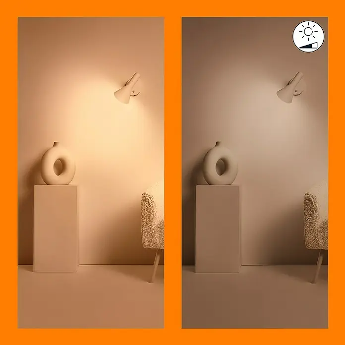 Philips Wiz Smart-LED-Lampe - E14, Dimmbarkeit: Dimmbar, RGBW, 470 lm, 4,6 W - Einstellbare LED-Wandleuchte. Modernes Design für stimmungsvolle Beleuchtung, ideal zur Akzentuierung von Dekorationen und Möbeln.