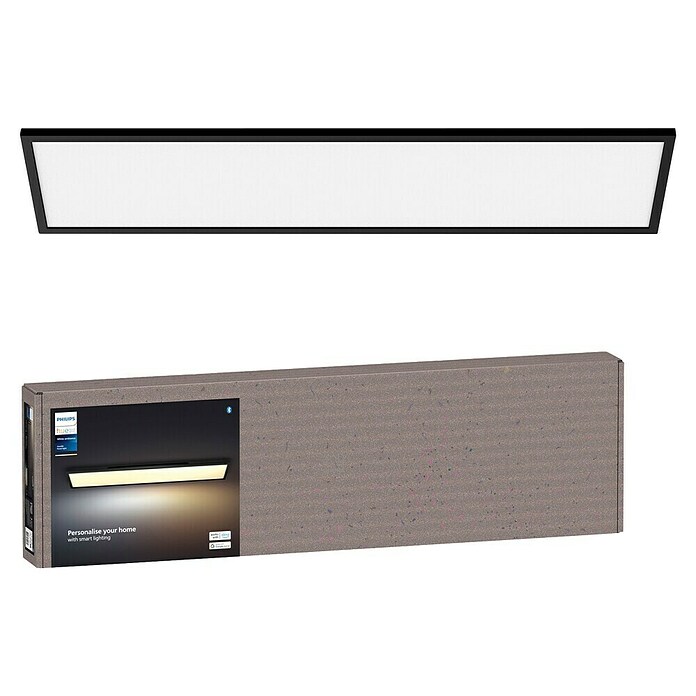 Philips Hue LED-Panel White Ambience Aurelle (39 W, L x B x H: 120 x 30 x 4,6 cm, Schwarz, Warmweiß) | BAUHAUS
