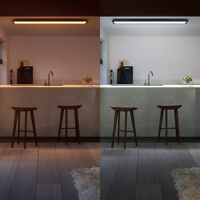 Philips Hue LED-Panel White Ambience Aurelle (39 W, L x B x H: 120 x 30 x 4,6 cm, Schwarz, Warmweiß) | BAUHAUS