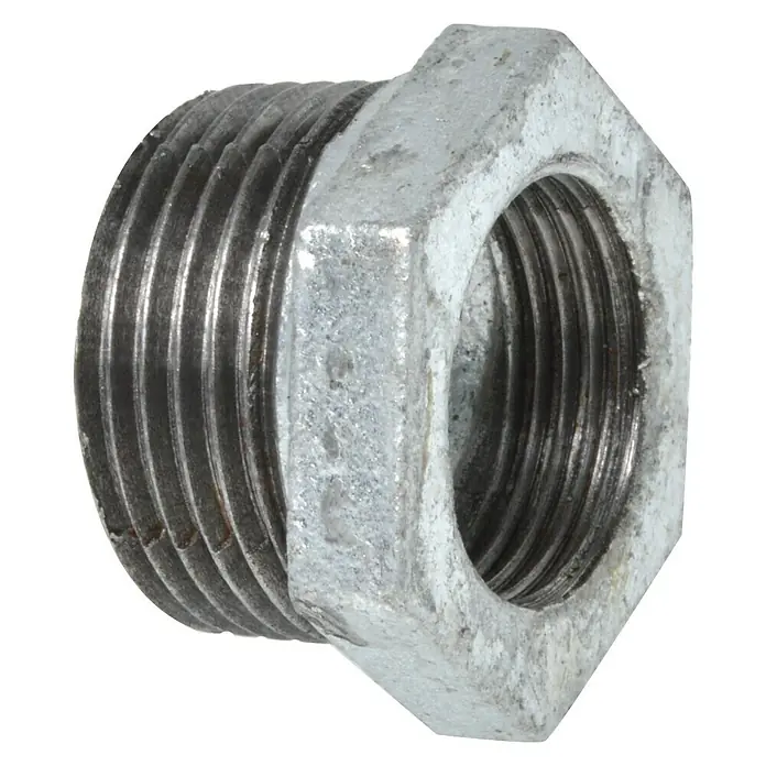 Reduzierstück - Außengewinde: 1″, Innengewinde: ¾″, Verzinkt - Metallischer Reduziernippel mit Gewinde. Dieser Nippel dient zur Verbindung von Rohren oder Fittings unterschiedlicher Größe.