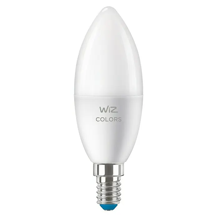 Philips Wiz Smart-LED-Lampe - E14, Dimmbarkeit: Dimmbar, RGBW, 470 lm, 4,6 W - Das WiZ Colors LED Leuchtmittel im Kerzendesign bietet smarte Beleuchtung mit verschiedenen Farben und Weißtönen, ideal für eine stimmungsvolle Atmosphäre.