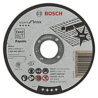 Bosch Professional Trennscheibe Rapido Expert for Inox (Durchmesser Scheibe: 115 mm, Geeignet für: Edelstahl)