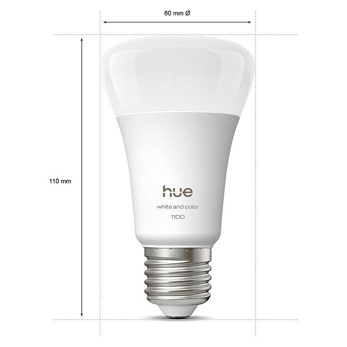 Philips Hue Smart-LED-Lampe White and Color 1100 matter (E27, Dimmbar, RGB, 1 100 lm, 8,1 W) | BAUHAUS
