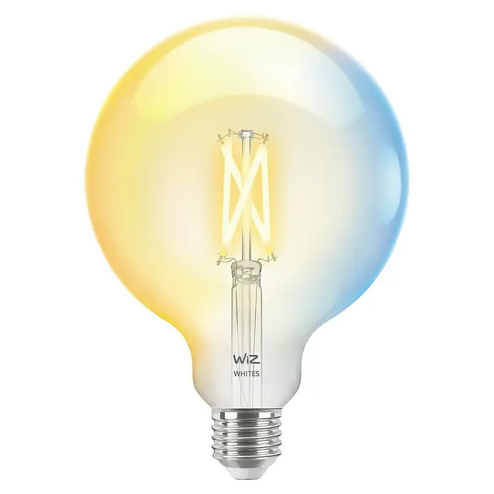Philips Wiz Smart-LED-Lampe - E27, Dimmbar, Mehrfarbig, 806 lm, 6,7 W, G125 - Ein intelligentes WiZ Whites Leuchtmittel mit einer anpassbaren Farbtemperatur, ideal für eine flexible Beleuchtung in jedem Raum.