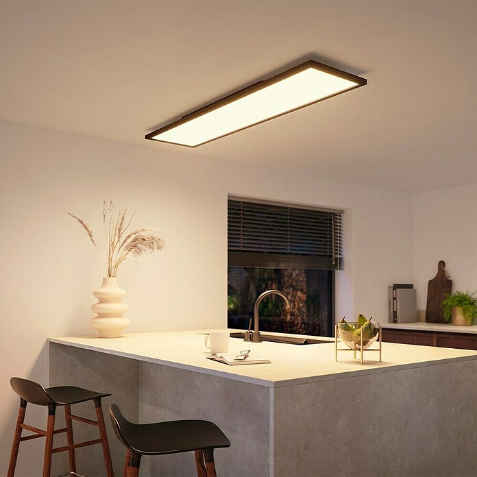 Philips Hue LED-Panel White Ambience Aurelle (39 W, L x B x H: 120 x 30 x 4,6 cm, Schwarz, Warmweiß) | BAUHAUS