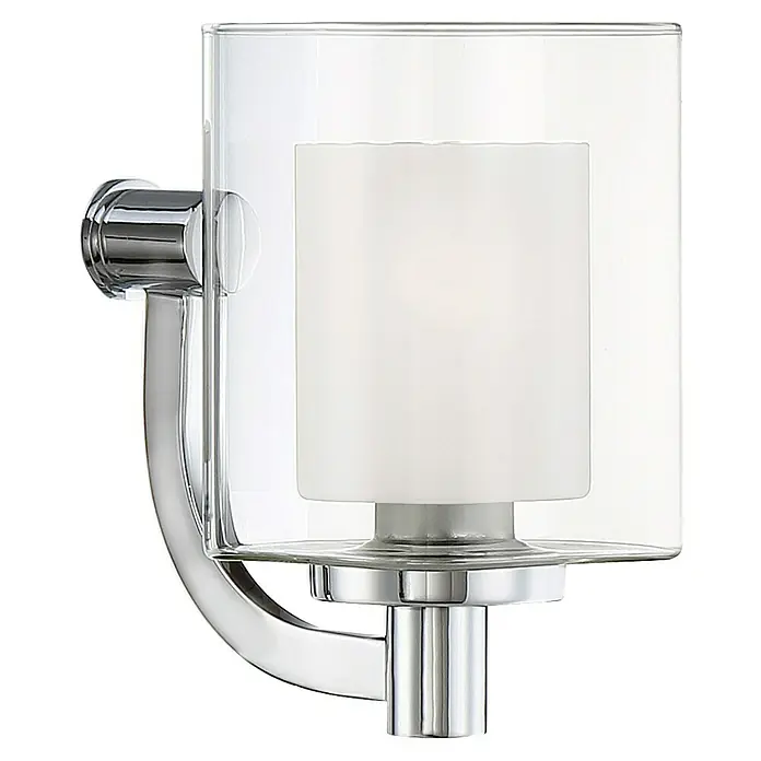Elstead LED-Wandleuchte Koltip - 3 W, L x B x H: 18,6 x 12,7 x 23,2 cm, Chrom, Warmweiß - Nahaufnahme einer eleganten Wandleuchte mit klarem Glas und polierten Chromdetails, die modernes Design und Funktionalität vereint.