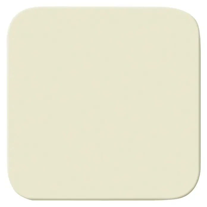 Busch-Jaeger Duro 2000 SI Universalwippe 2506-212 - Weiß, Hochglänzend, Kunststoff, Unterputzmontage - Eine quadratische, cremefarbene Farbpalette mit abgerundeten Ecken, ideal für Designprojekte und Farbmuster.