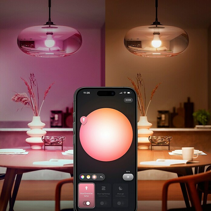 Philips Hue Bombilla LED inteligente Hue Essential (8 W, RGBW, 806 lm, 1 ud.) | BAUHAUS