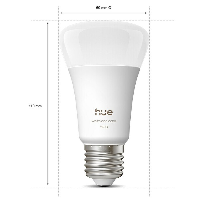 Philips Hue Smart-LED-Lampen Set White and Color 1100 matter (E27, Dimmbar, RGB, 1 100 lm, 8,1 W, 2 Stk.) | BAUHAUS