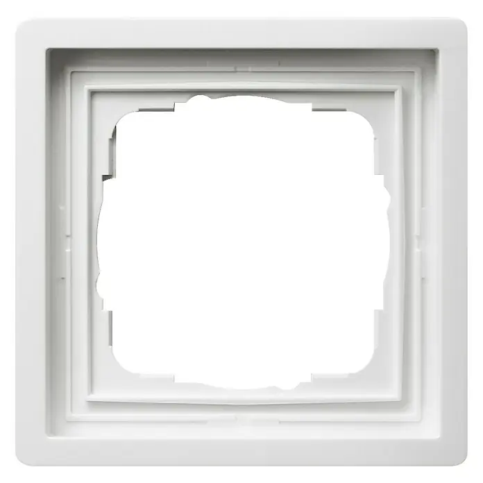 Gira Flächenschalter Abdeckrahmen 0211112 - Reinweiß, 1-fach, Kunststoff - Weiße quadratische Blende für Lichtschalter.