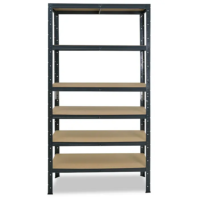shelfplaza Schwerlastregal HOME - H x B x T: 230 x 100 x 30 cm, Traglast pro Boden: 175 kg, Stecken, anthrazit - Ein stabiles Metallregal mit fünf Böden, ideal zur Aufbewahrung und Organisation von Gegenständen in Garage oder Keller.