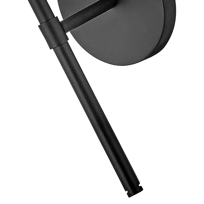 Elstead Wandleuchte Hollis - 40 W, L x B x H: 19 x 15,6 x 40,3 cm, Schwarz, E14, Opal - Nahaufnahme einer modernen, mattschwarzen Wandleuchte mit minimalistischem Design und klaren Linien. Elegantes Wohnaccessoire.