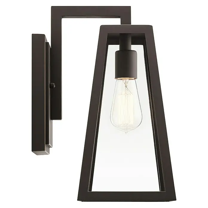 Elstead Außenwandleuchte Delison - 60 W, 25,4 x 35,7 x 35,7 cm, Schwarz, IP44 - Eine moderne bronzefarbene Wandleuchte mit Edison-Glühbirne, die ein warmes und einladendes Licht ausstrahlt.