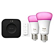 Philips Hue Smart-LED-Lampe Set mit Dimmcontroller, Steuerzentrale (E27, Dimmbar, RGBW, 2 Stk.) | BAUHAUS