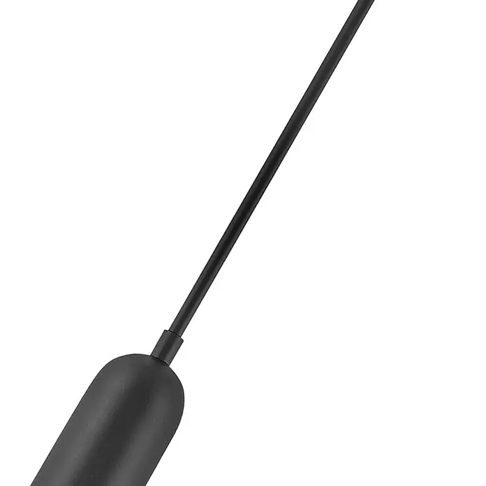 Elstead LED-Pendelleuchte Dax - 8 W, L x B x H: 12,7 x 12,7 x 20,3 cm, Schwarz - Nahaufnahme eines eleganten schwarzen Stabes mit einem abgerundeten Ende, ideal für moderne Inneneinrichtung.