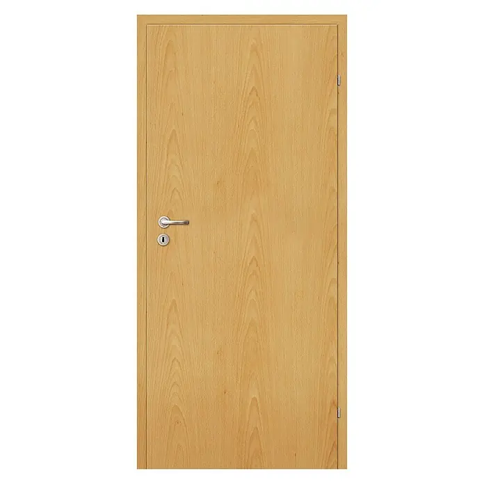 Classen PL Zimmertür - 860 x 1.985 mm, DIN Anschlag: Rechts, Buche, Wabe - Tür mit Holzoberfläche und silbernem Griff für ein modernes und stilvolles Interieur.