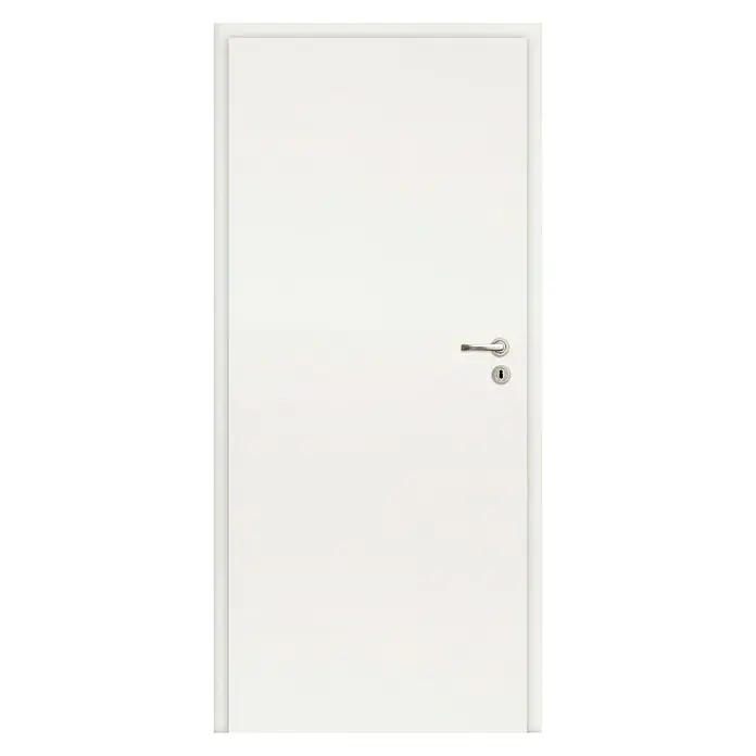 Classen PL Zimmertür - 735 x 1.985 mm, DIN Anschlag: Links, Weißlack, Wabe - Weiße Innentür mit silberfarbenem Türgriff und Schloss für ein modernes und helles Zuhause.