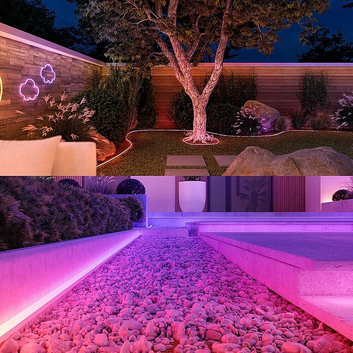 Philips Hue Ledstrips Outdoor White and Color Gradient Neon (Lengte: 5 m, Lichtkleur: RGBW, 3.000 lm, 30 W) | BAUHAUS